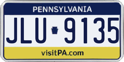PA license plate JLU9135