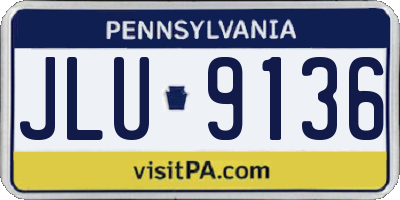 PA license plate JLU9136