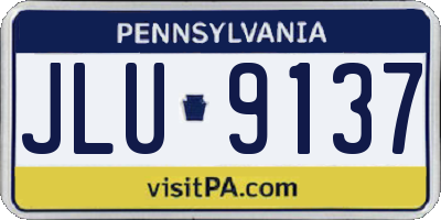 PA license plate JLU9137