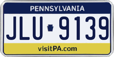 PA license plate JLU9139