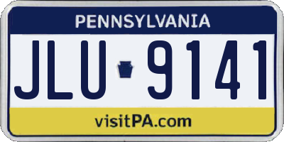 PA license plate JLU9141