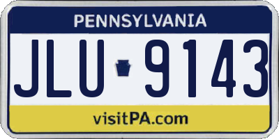 PA license plate JLU9143