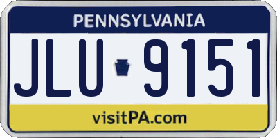 PA license plate JLU9151