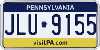 PA license plate JLU9155