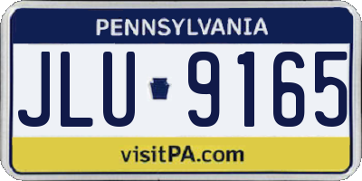 PA license plate JLU9165