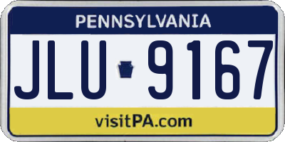 PA license plate JLU9167
