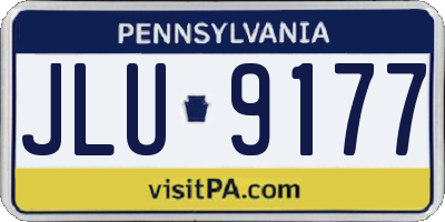 PA license plate JLU9177