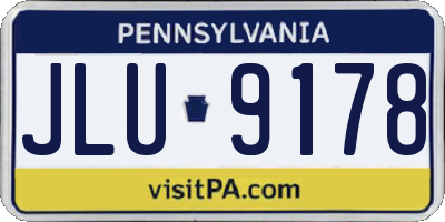 PA license plate JLU9178