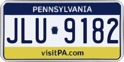 PA license plate JLU9182