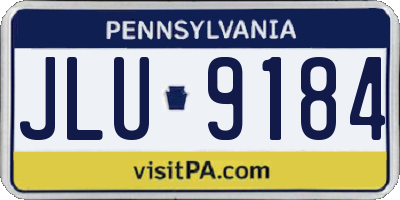 PA license plate JLU9184