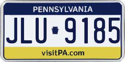 PA license plate JLU9185