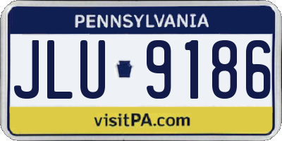 PA license plate JLU9186