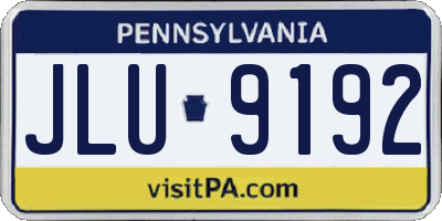 PA license plate JLU9192