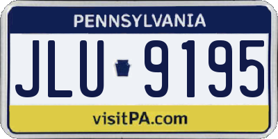 PA license plate JLU9195