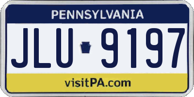 PA license plate JLU9197