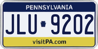 PA license plate JLU9202