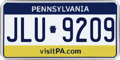 PA license plate JLU9209