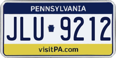 PA license plate JLU9212