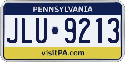 PA license plate JLU9213