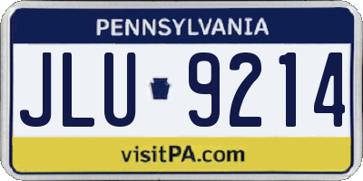 PA license plate JLU9214