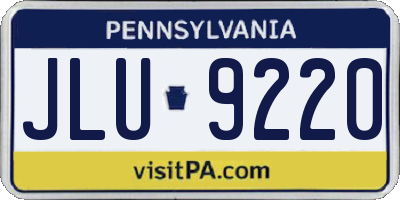 PA license plate JLU9220