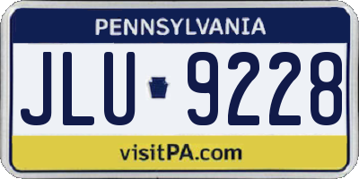 PA license plate JLU9228