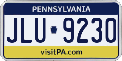 PA license plate JLU9230
