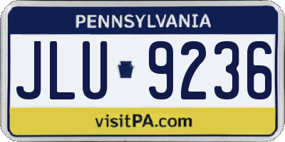 PA license plate JLU9236