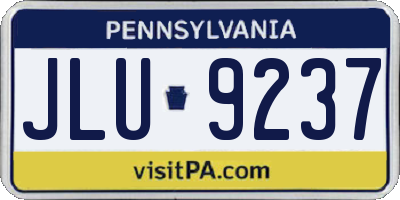 PA license plate JLU9237
