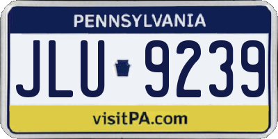 PA license plate JLU9239
