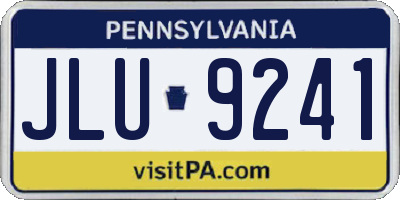 PA license plate JLU9241
