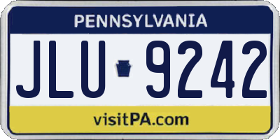 PA license plate JLU9242