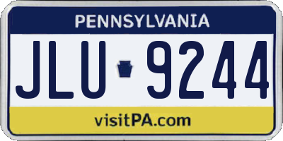 PA license plate JLU9244