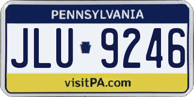 PA license plate JLU9246