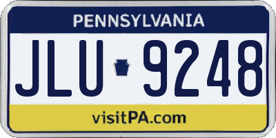 PA license plate JLU9248