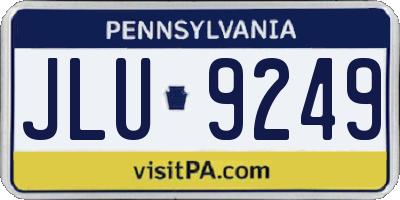 PA license plate JLU9249