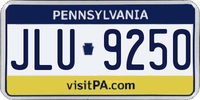 PA license plate JLU9250