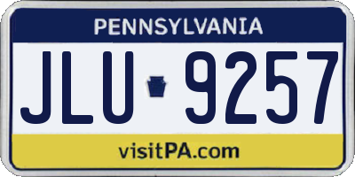 PA license plate JLU9257