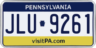 PA license plate JLU9261