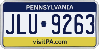 PA license plate JLU9263