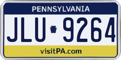 PA license plate JLU9264