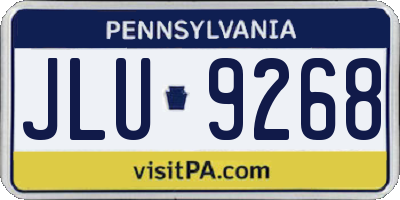 PA license plate JLU9268