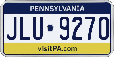 PA license plate JLU9270