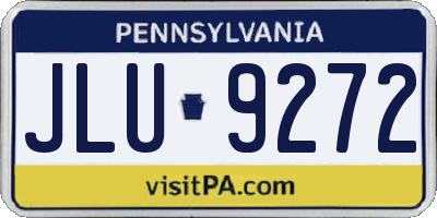 PA license plate JLU9272