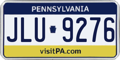 PA license plate JLU9276