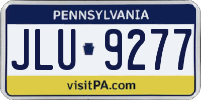 PA license plate JLU9277