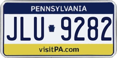 PA license plate JLU9282