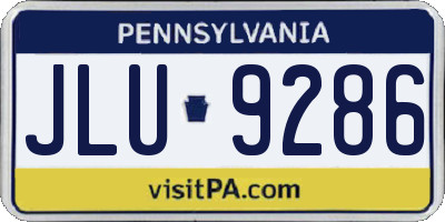 PA license plate JLU9286