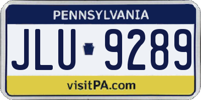 PA license plate JLU9289