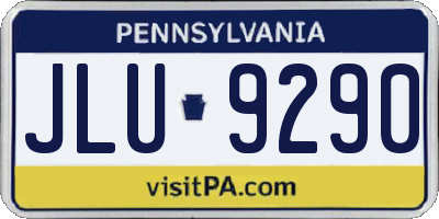 PA license plate JLU9290